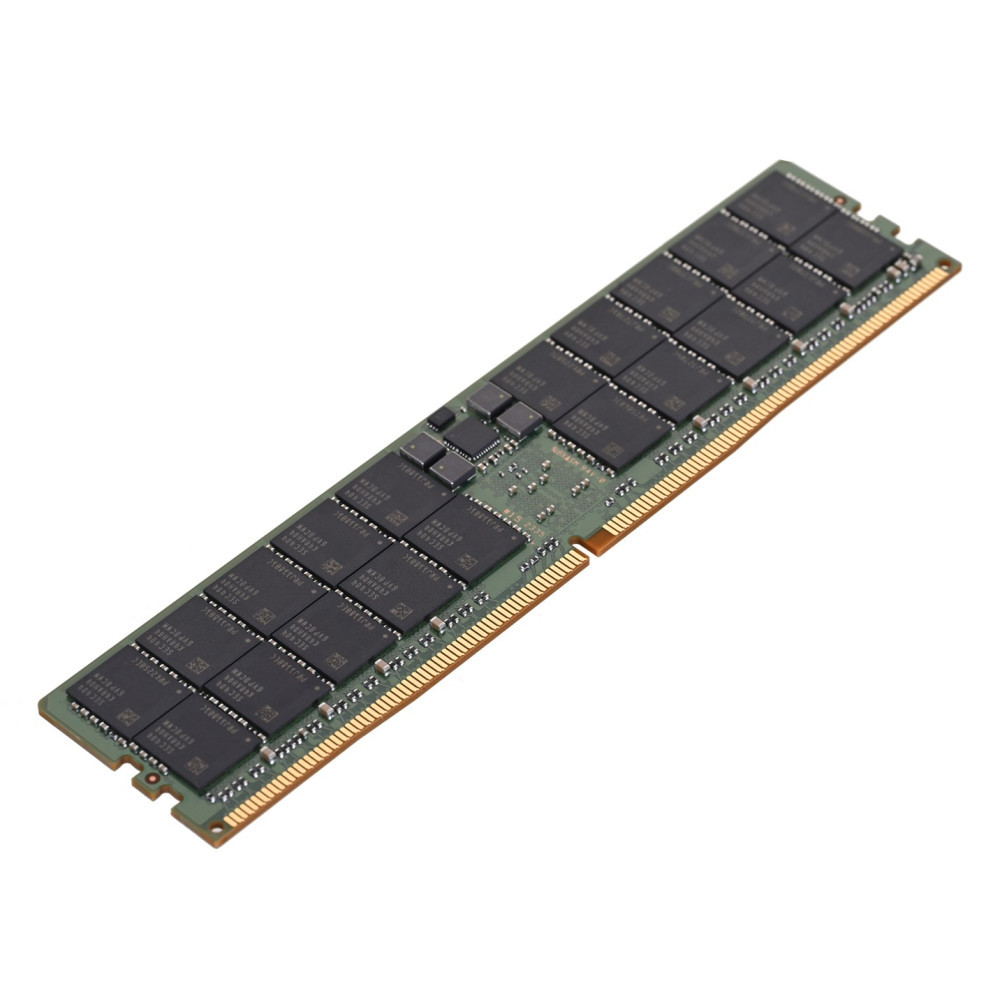 Pojedynczy moduł RAM komputera z czarnym PCB i chipami pamięci.