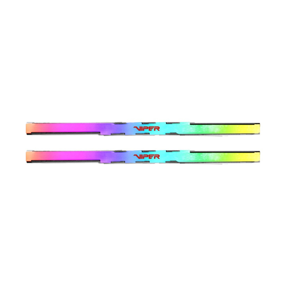 Dwa moduły RAM Viper z podświetleniem RGB, wyświetlające gradient od różowego do żółtego.