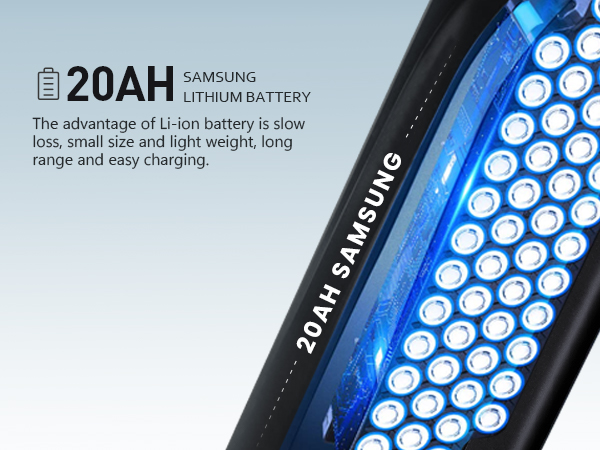 20AH Samsung Lithium-Ionen-Akku mit vielen kleinen Batteriezellen.