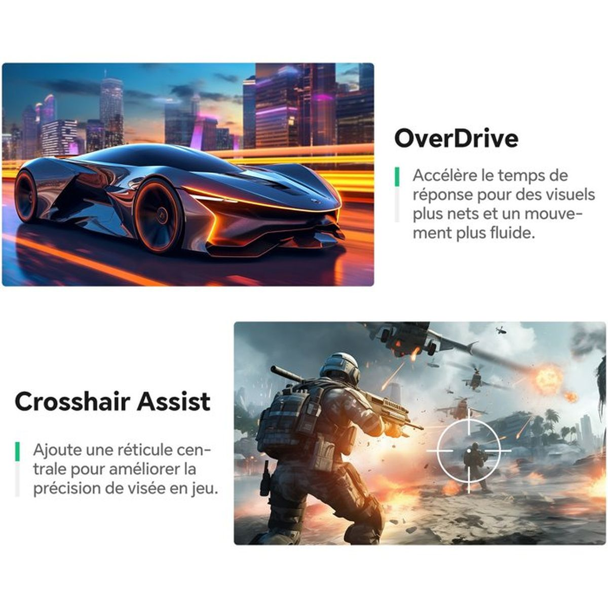Auto futuristica in città, soldato mira a elicotteri.