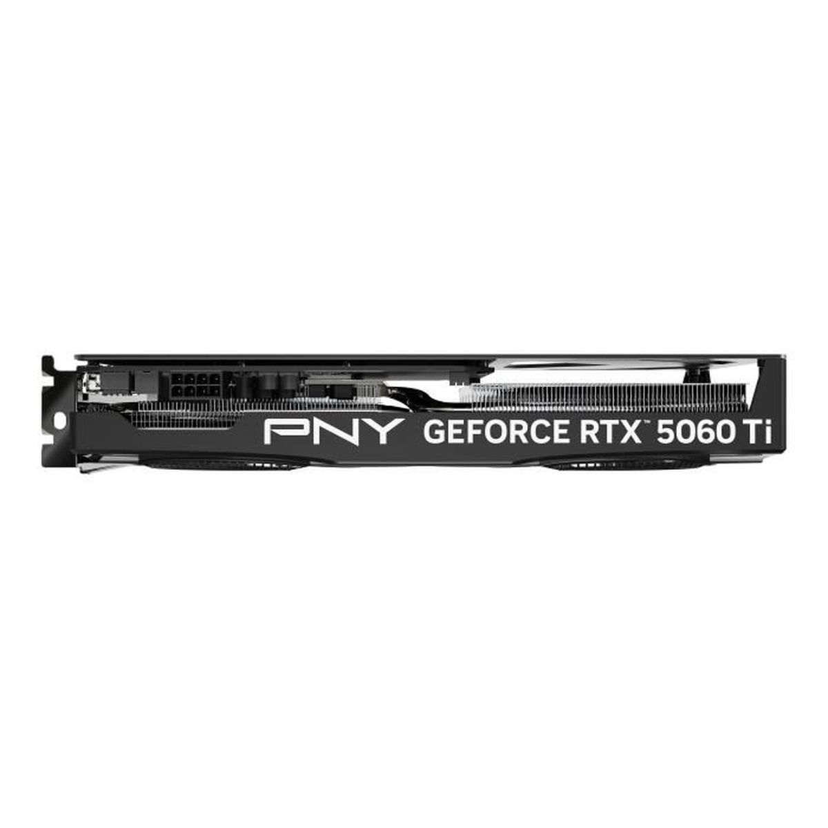 Tarjeta gráfica negra con etiqueta PNY GeForce RTX 5060 Ti.