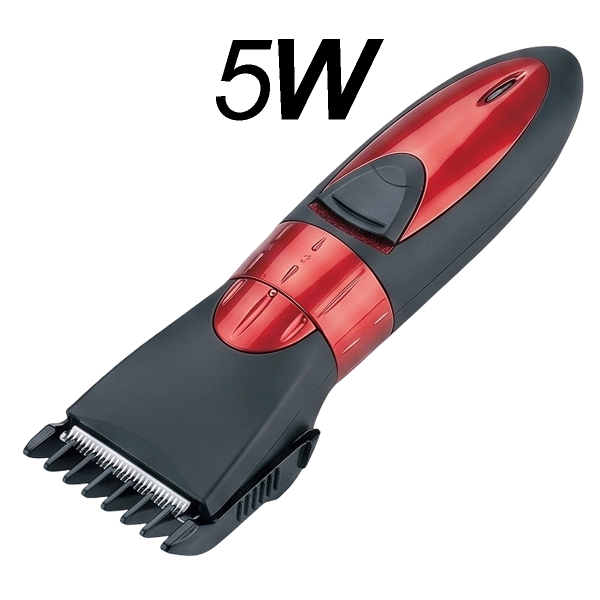 Ein roter und schwarzer Haarschneider mit der Aufschrift 5W.