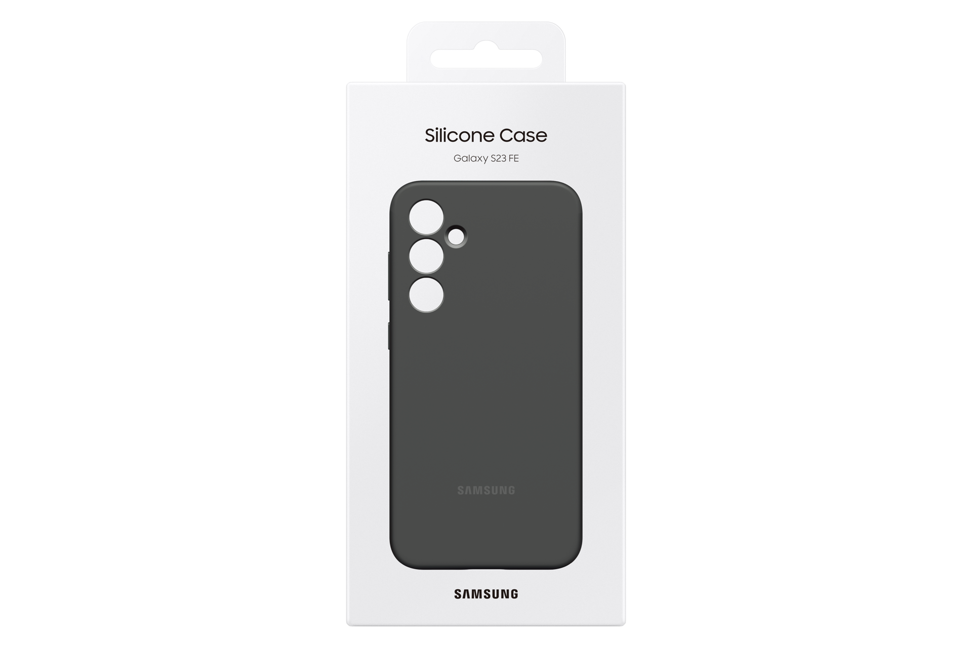 Verpackung einer grauen Samsung Galaxy S23 FE Handyhülle.