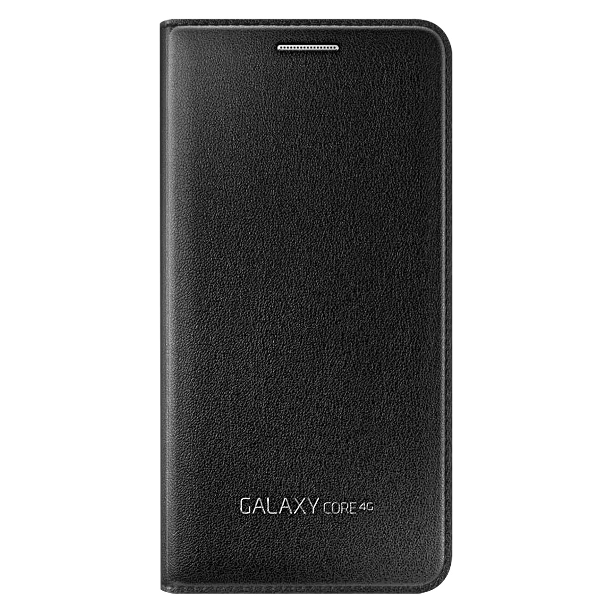 Custodia nera in pelle testurizzata per Samsung Galaxy Core 4G.