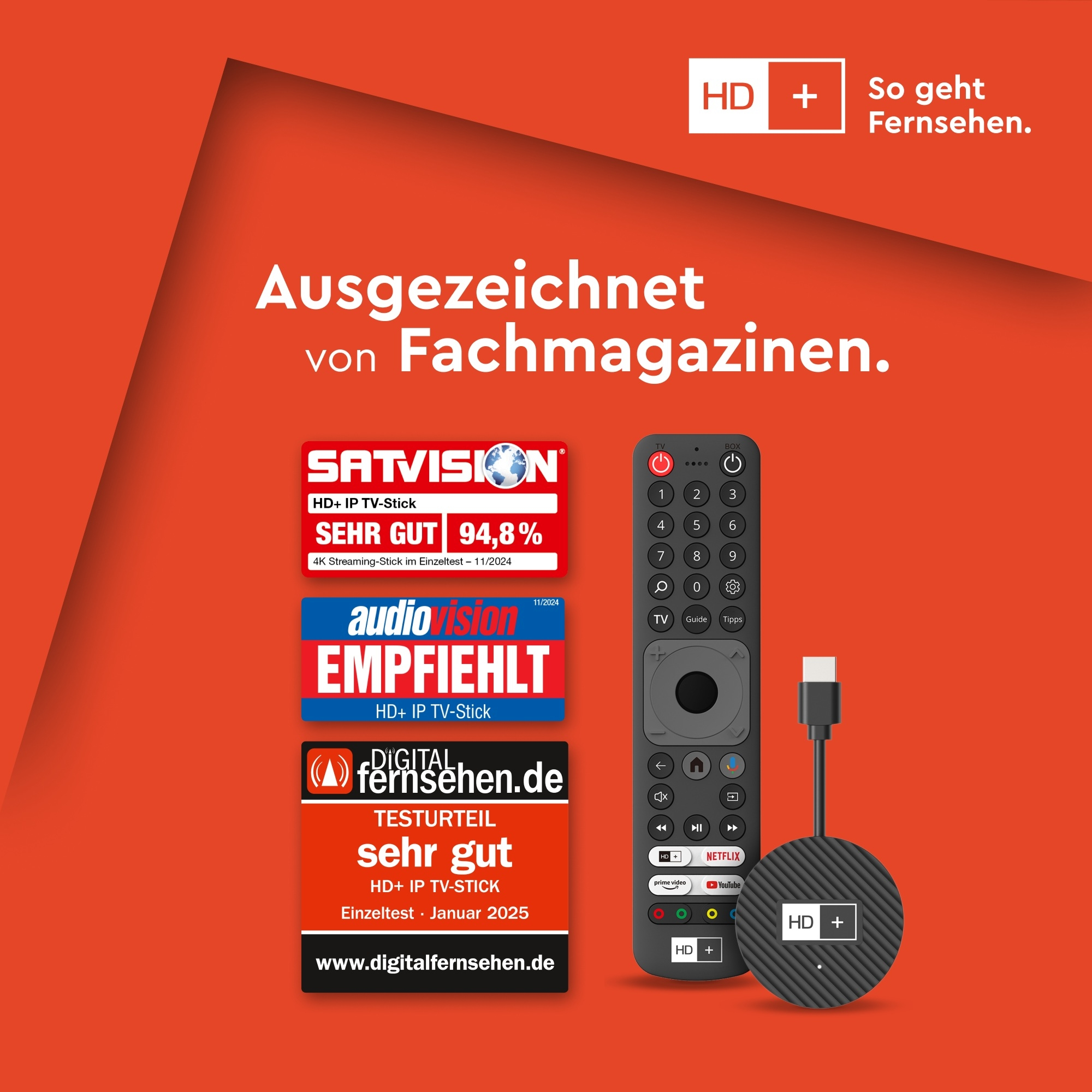 HD-PLUS HD+ IP TV-Stick 22025 TV-Stick, Schwarz