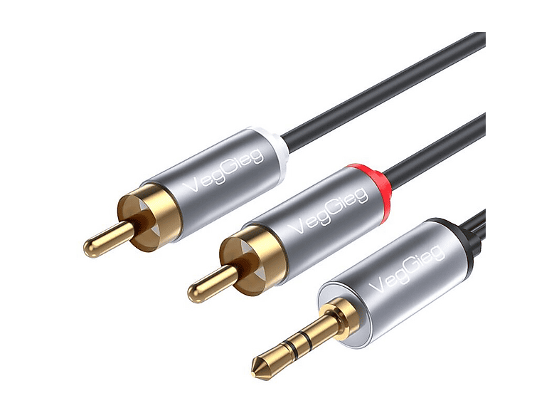 VEGGIEG 3.5 mm Aux To 2 RCA Hi-Fi 15 Metre Ses Kablosu