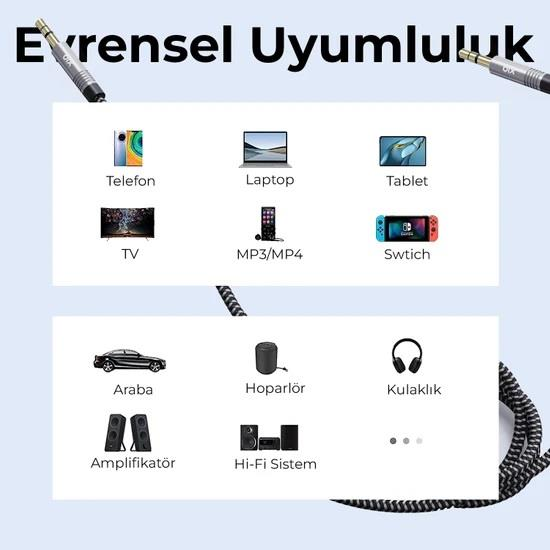 Cihaz resimleri: Telefon, Laptop, Tablet, TV, MP3/MP4, Switch, Araba, Hoparlör, Kulaklık, Amplifikatör, Hi-Fi Sistem.