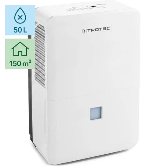 50L kapasiteli, 150m² için uygun beyaz nem alma cihazı.