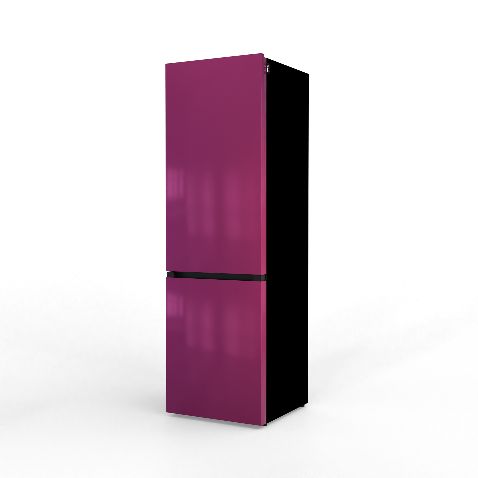 A sleek, magenta-colored radiator panel with a black dividing line.