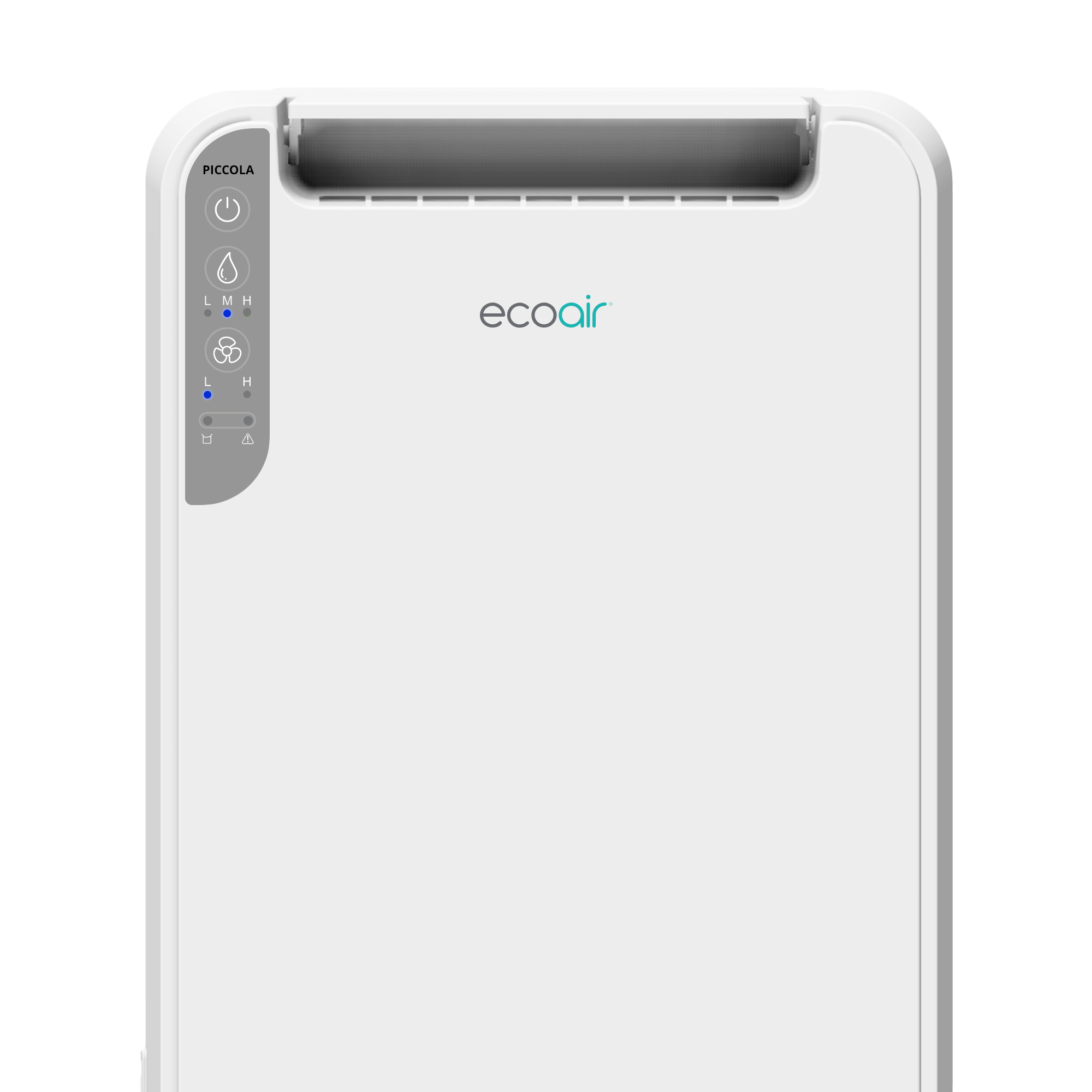 A white air purifier with the 