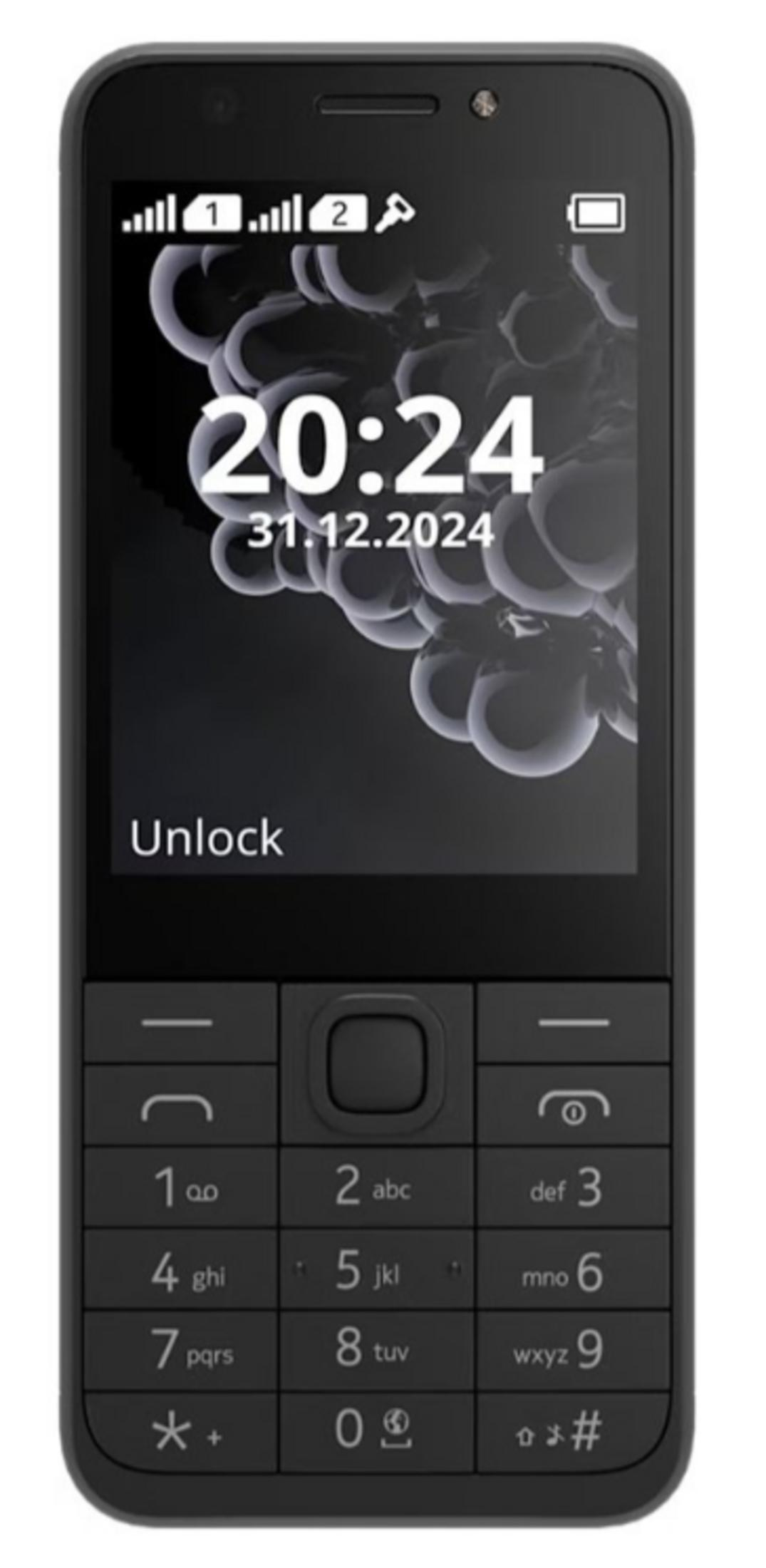 Telefono cellulare nero mostra le 20:24 e la data 31.12.2024 sullo schermo.