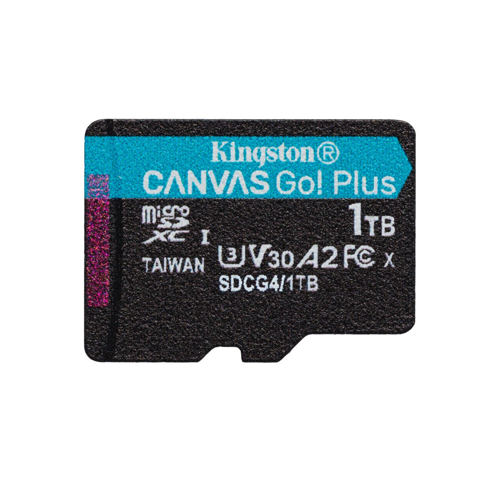 Karta pamięci Kingston microSDXC 1TB, czarna z niebieskimi napisami.