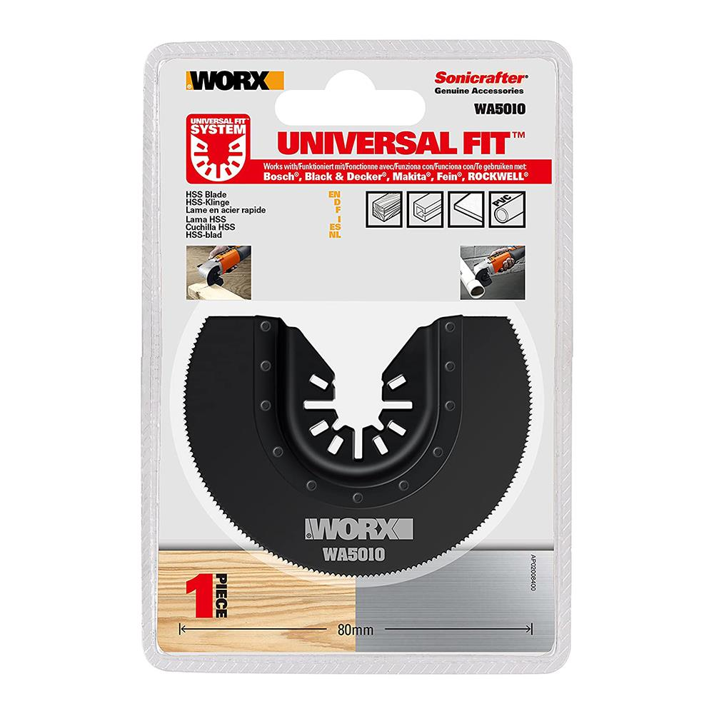 Worx "Universal Fit" sistemli dairesel testere bıçağı.