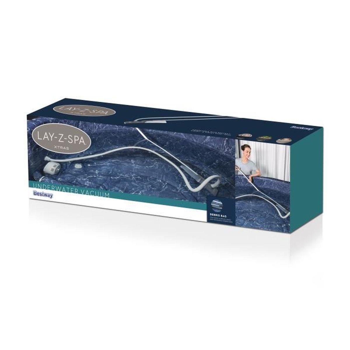 Scatola per aspirapolvere subacqueo Bestway Lay-Z-Spa con tubo.