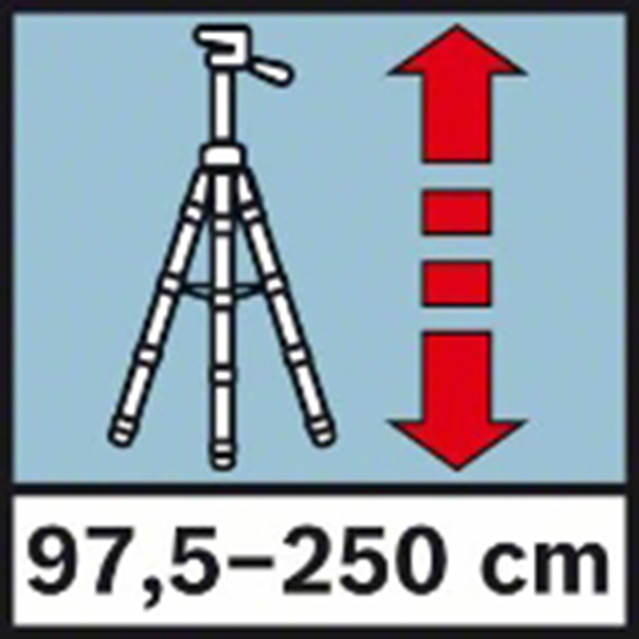 Treppiede con indicatore di altezza 97,5-250 cm