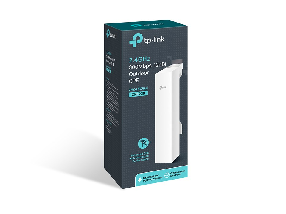 Pudełko TP-Link 2.4GHz 300Mbps CPE zewnętrzne z obrazem.