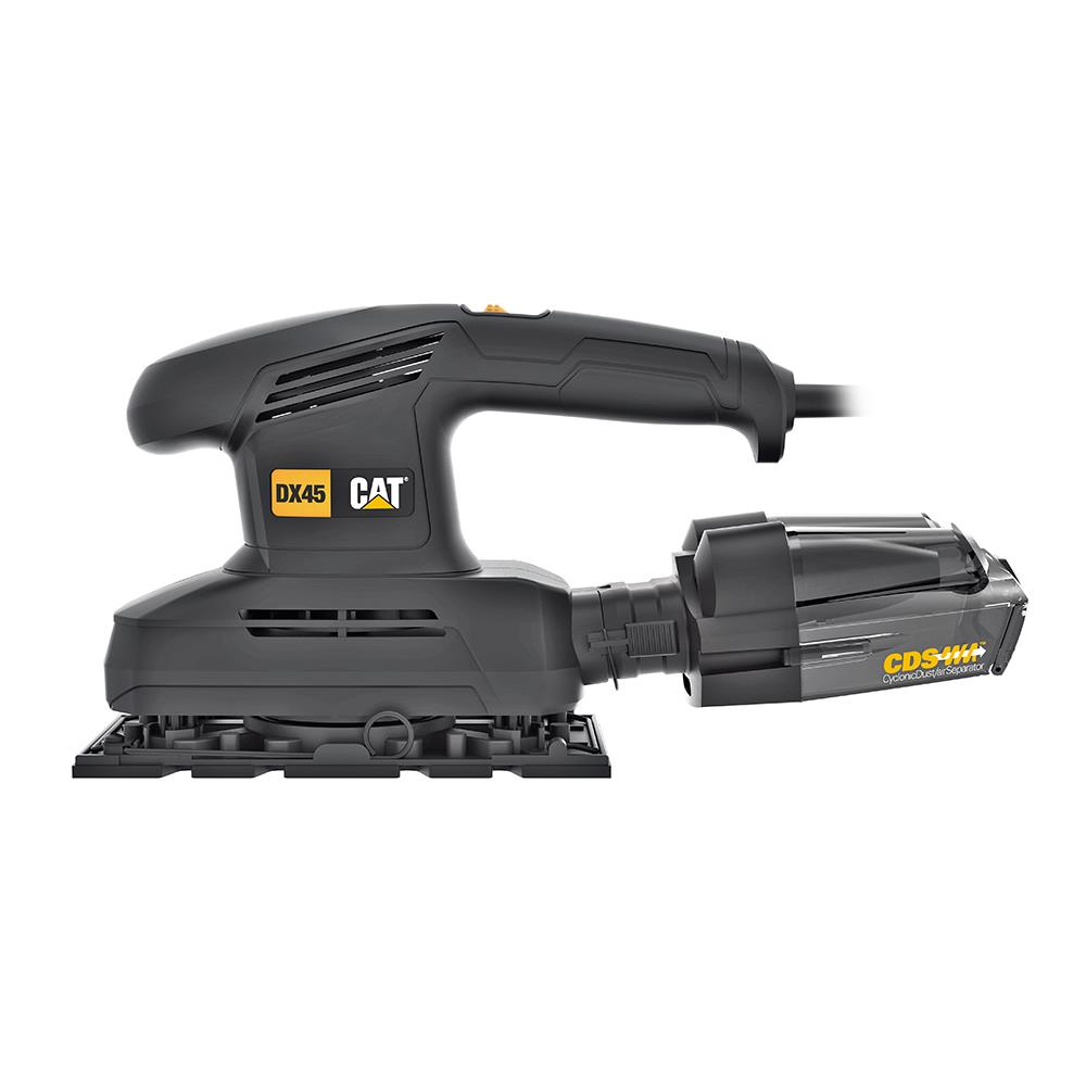 Toz ayırıcılı siyah CAT DX45 zımpara.