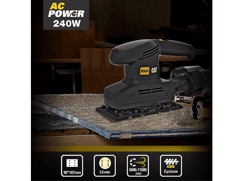 CAT DX45 240 Watt Profesyonel Devir Ayarlı Titreşimli Zımpara