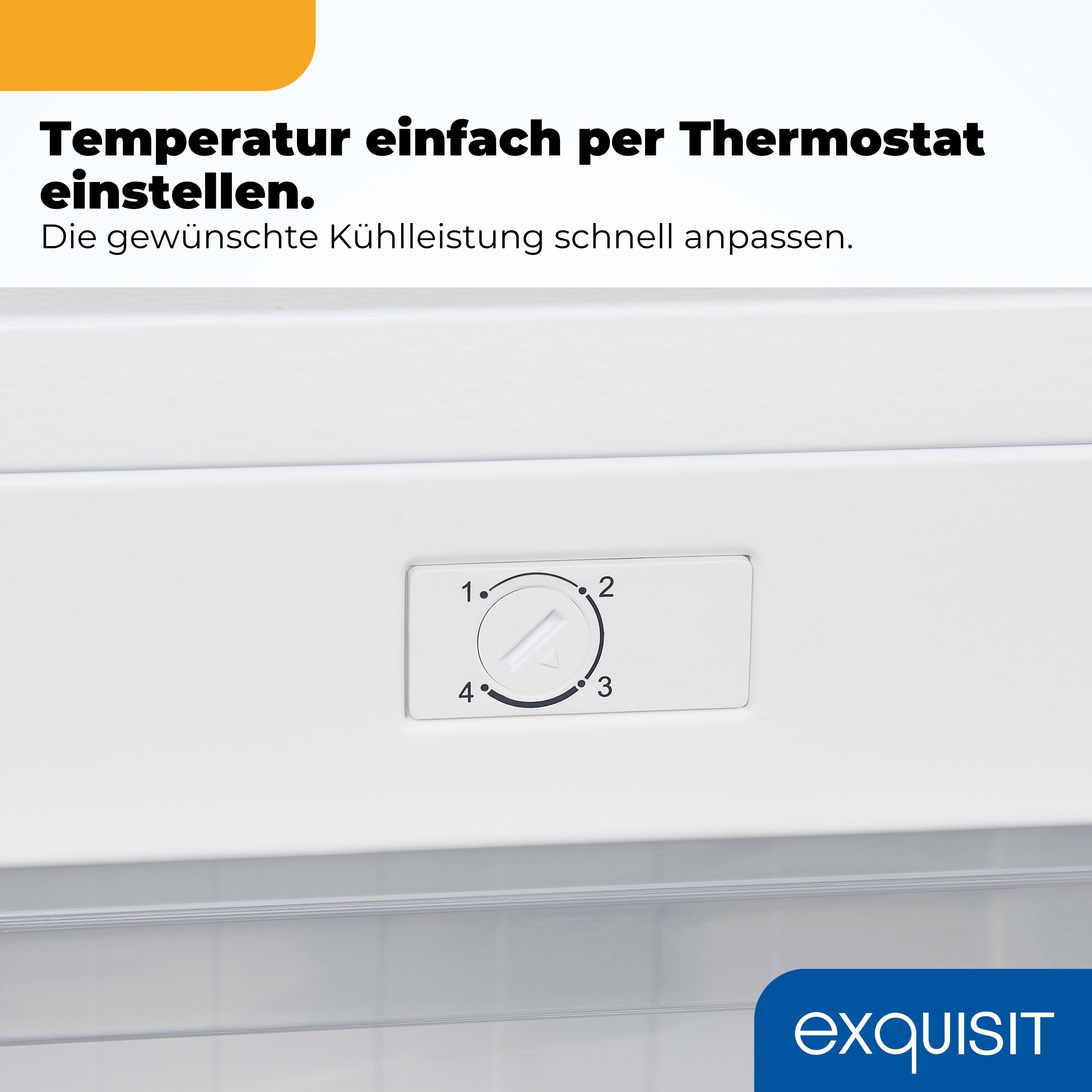 Ein weißer Thermostatregler mit Zahlen von 1 bis 4.