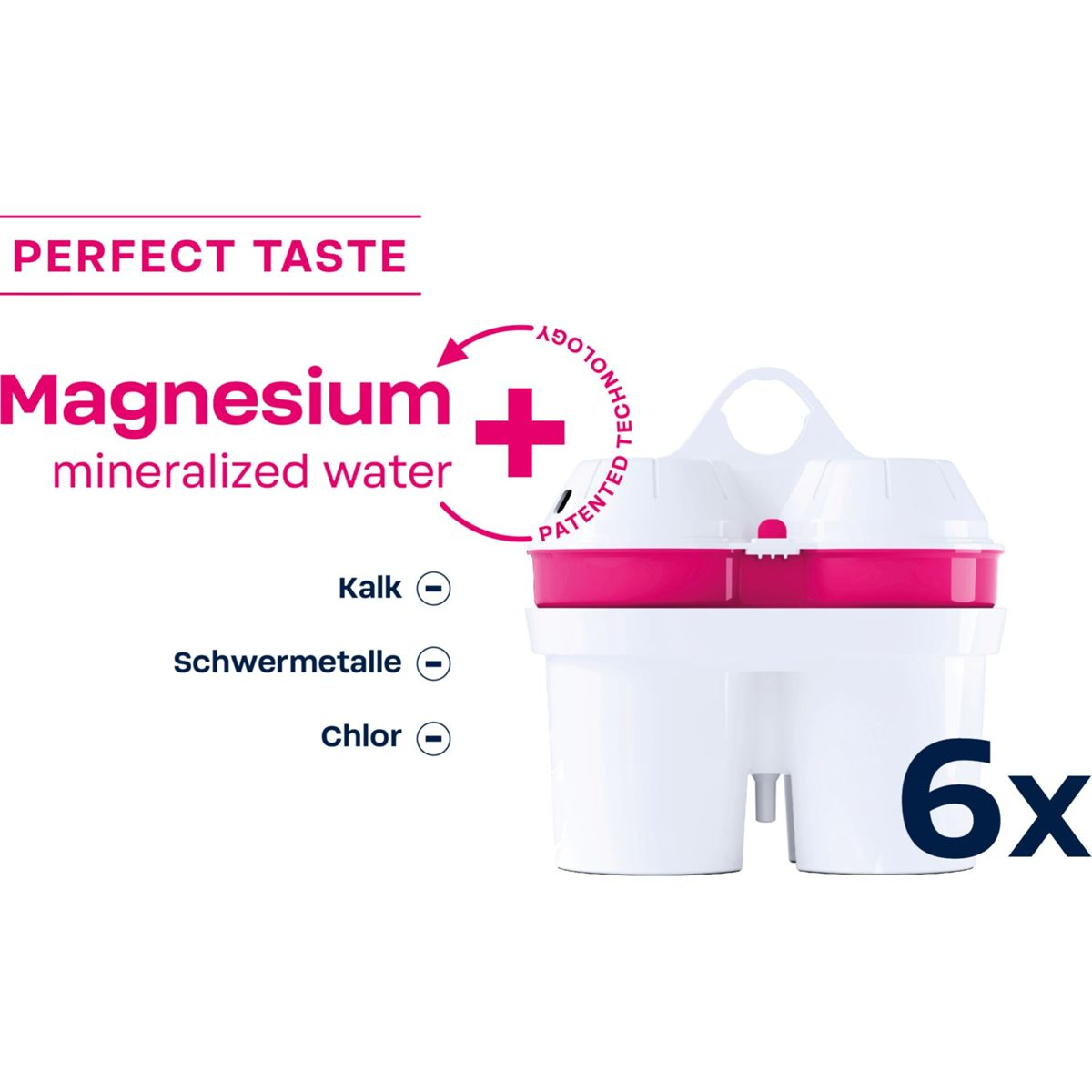 Ein Wasserfilter mit Magnesium, 6 Stück, reduziert Kalk, Schwermetalle, Chlor.