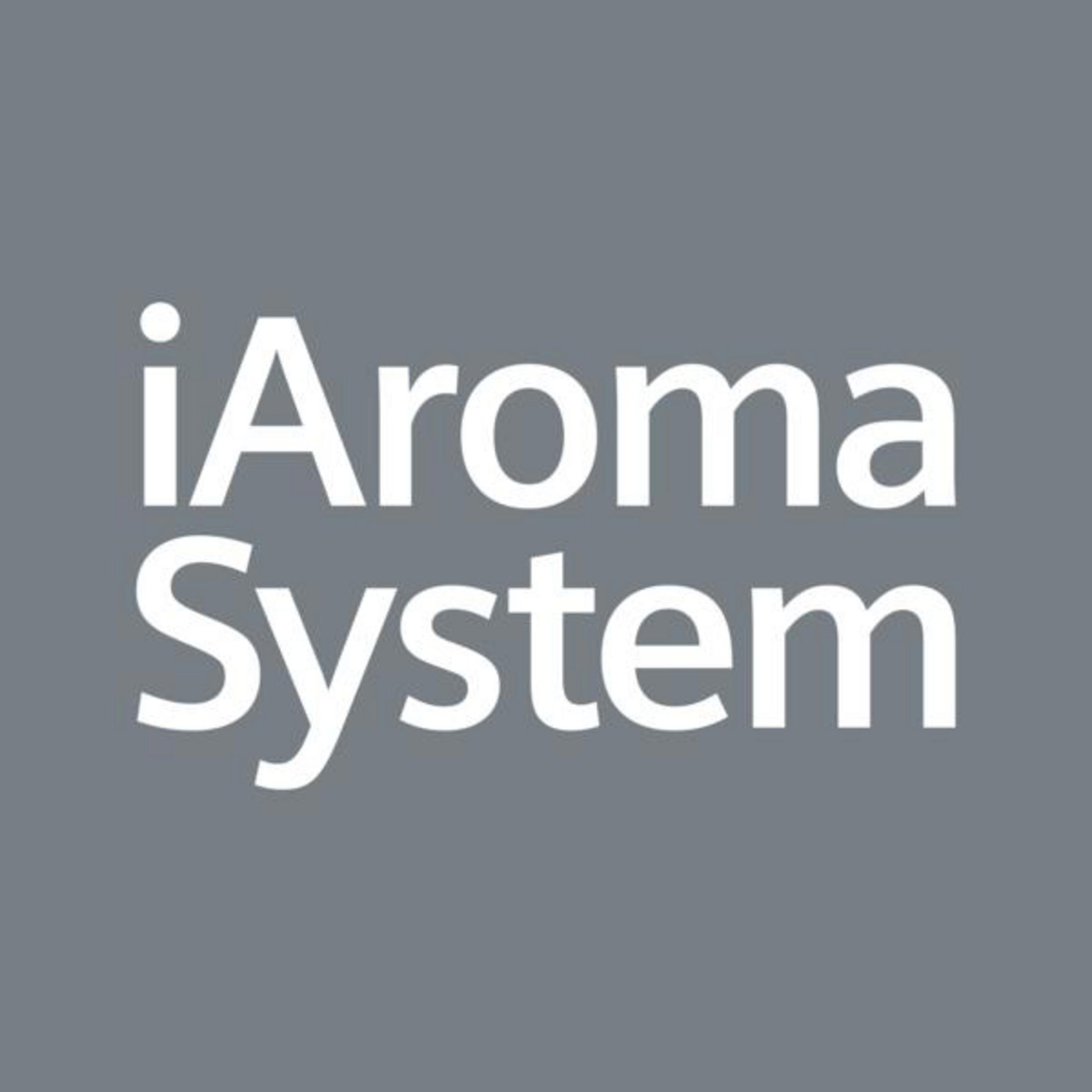 Biały tekst na szarym tle: iAroma System.