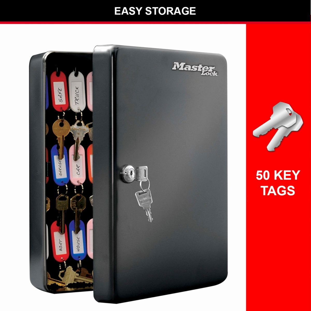 SERRATURA A CHIAVE MASTERLOCK KB-50ML - Acciaio, Capacità 50 chiavi, Kit di fissaggio
