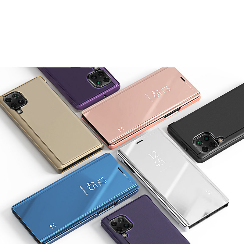 Mehrere Handyhüllen in Gold, Lila, Roségold, Schwarz, Blau und Silber.
