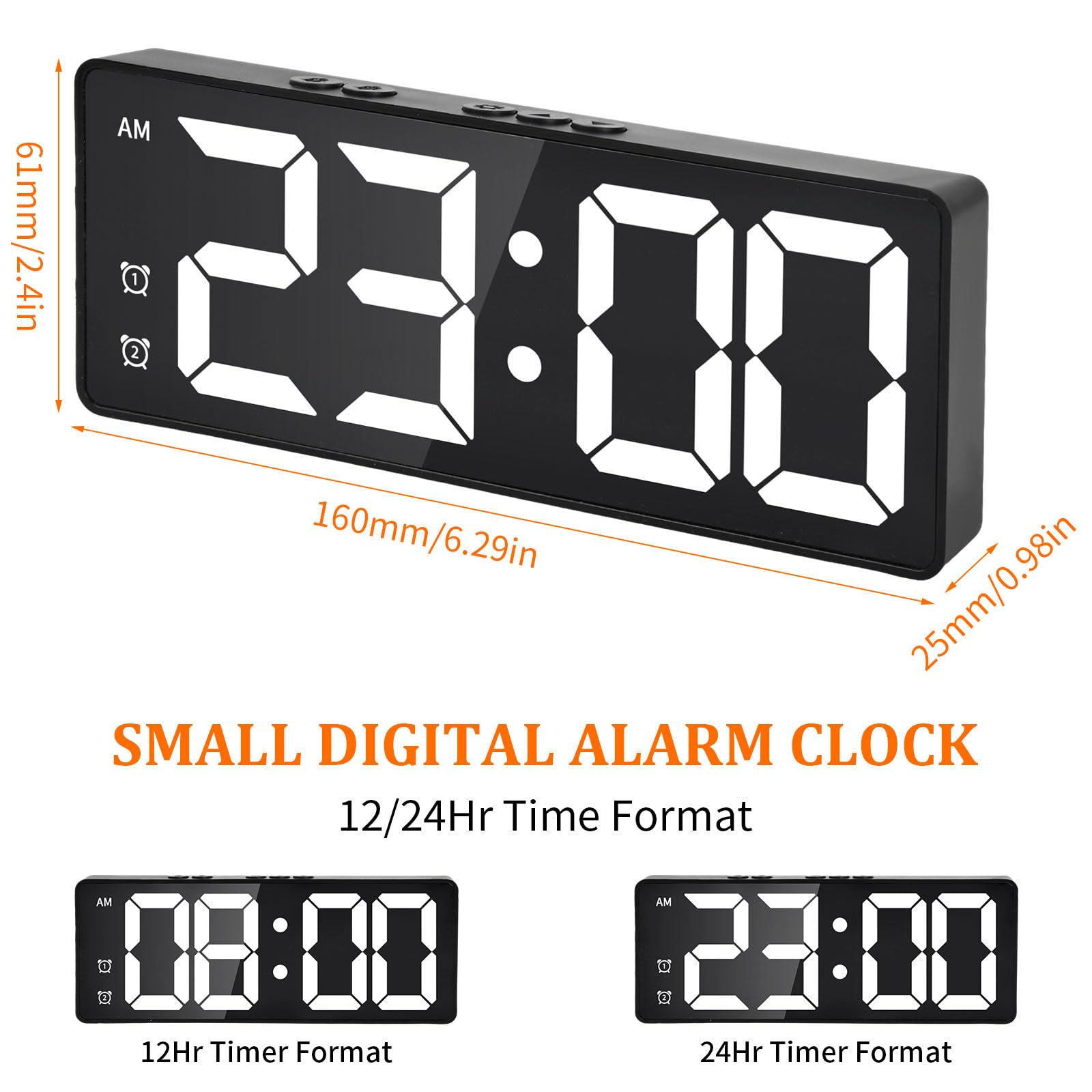 Digitaluhr mit weißen Ziffern auf schwarzem Hintergrund, zeigt 23:00 Uhr an.