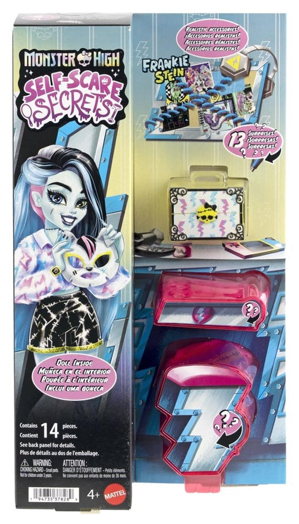 Monster High Frankie Stein Spielzeug mit Zubehör und 13 Überraschungen.
