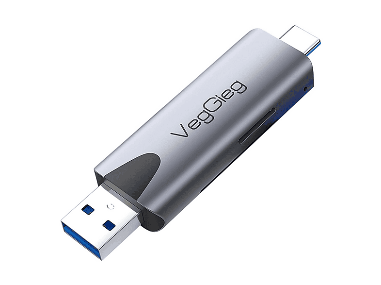 VEGGIEG Type-C ve USB 3.0 microSD, SD Kart Okuyucu Gümüş