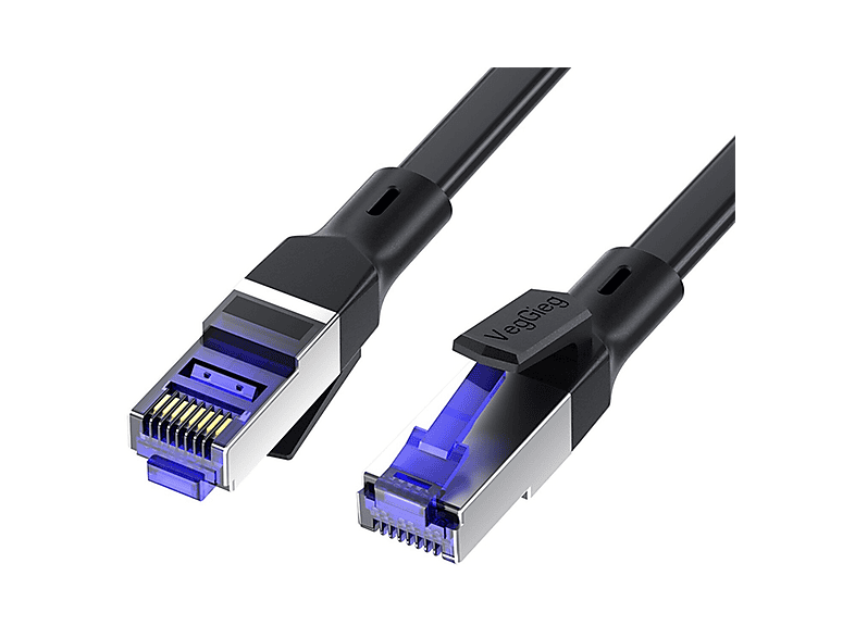 VEGGIEG Cat7 10Gbps Gigabit 600MHz FTP RJ45 Flat 1.5 m Ethernet Kablosu