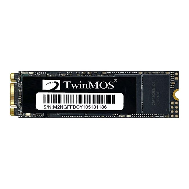 Seri numarası M2NGFFDCY105131186 olan bir TwinMOS M.2 NVMe SSD.