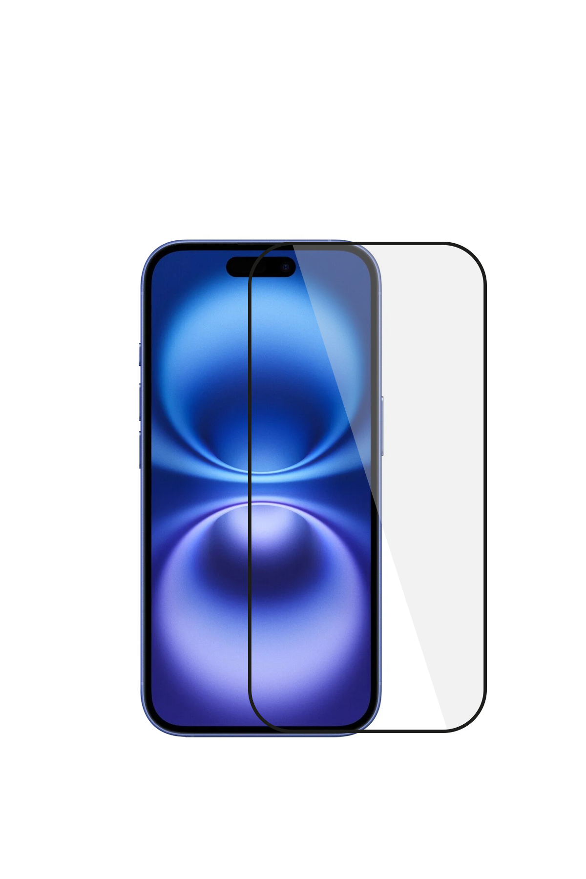Mavi duvar kağıtlı bir akıllı telefon için ekran koruyucu.