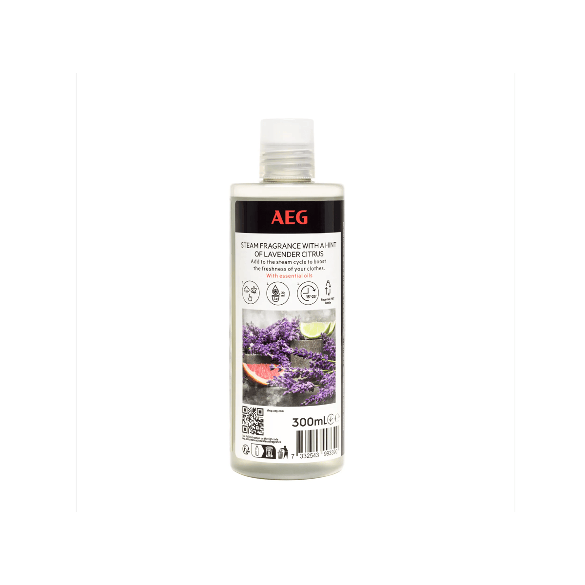 Botella de fragancia de vapor AEG, aroma lavanda y cítricos, 300ml.