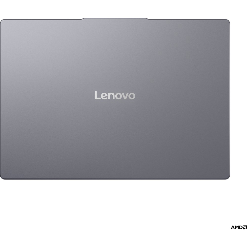 AMD logolu gri Lenovo dizüstü bilgisayar.