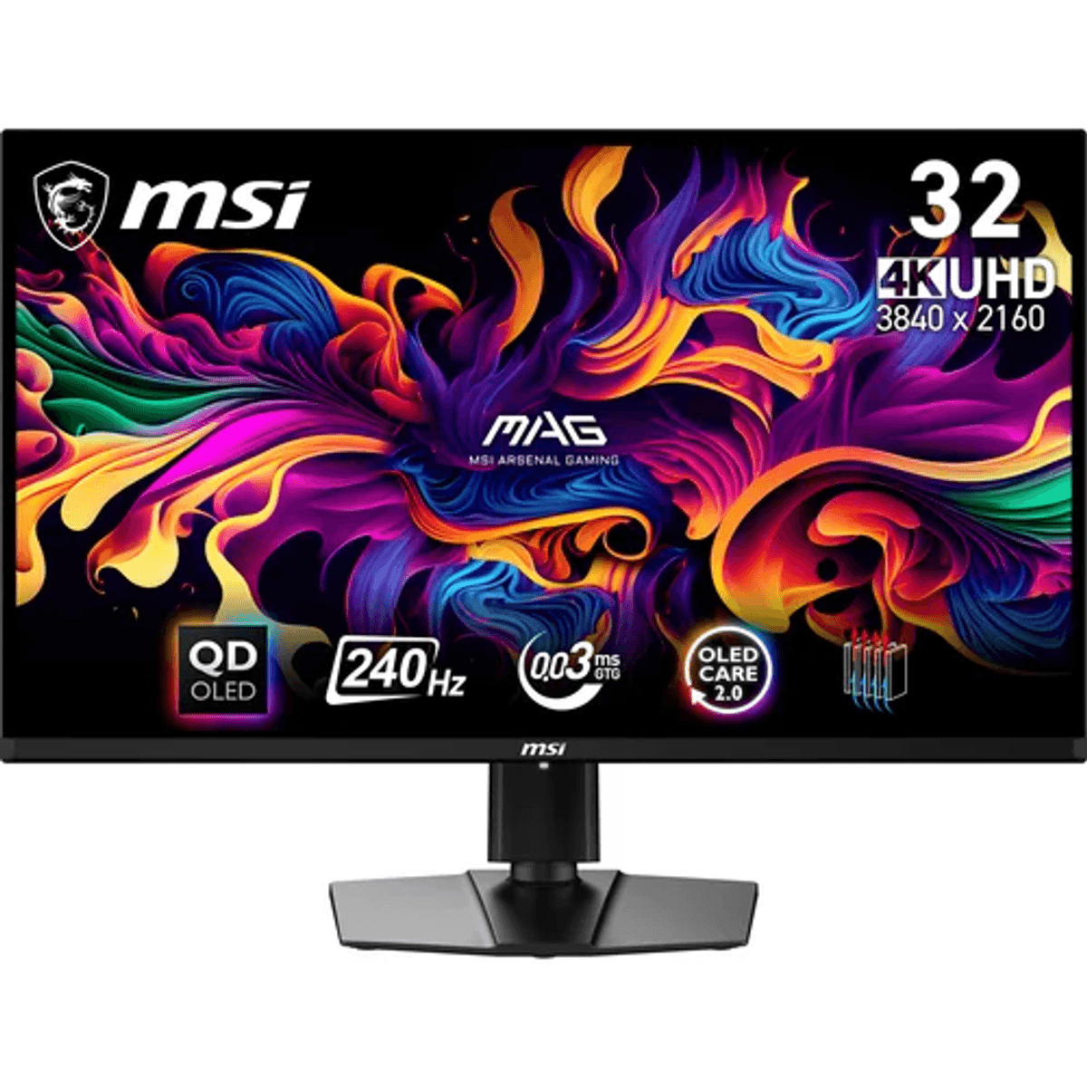Monitor MSI QD OLED 4K UHD de 32 pulgadas con 240Hz, 0.03ms GTG.