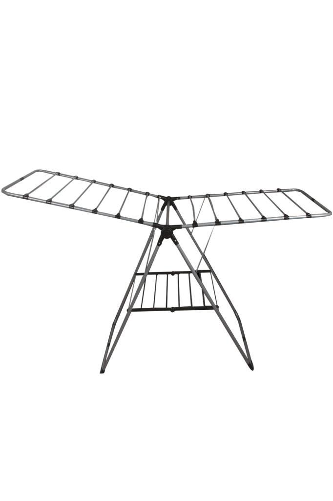 Katlanabilir metal kurutma askısı, çamaşır asmak için çoklu çubuklu.