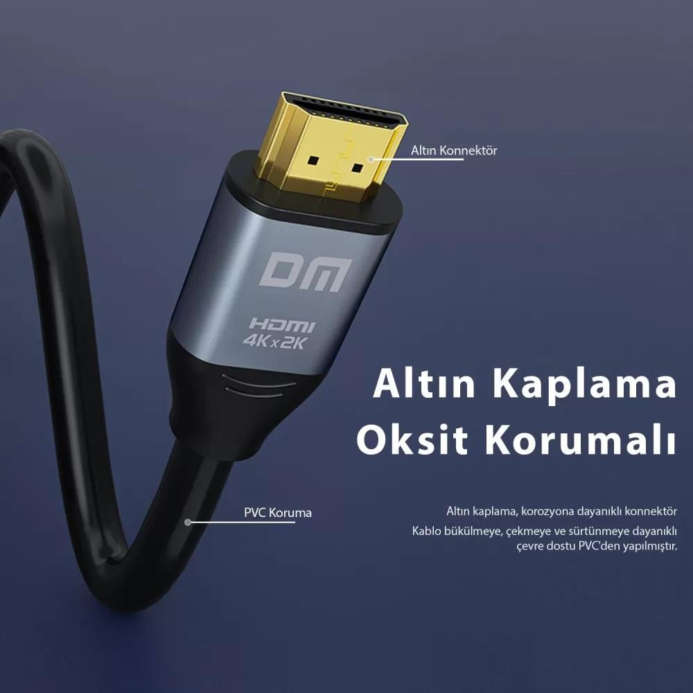 Altın kaplama HDMI 4Kx2K kablo, PVC korumalı, oksitlenmeye dayanıklı.