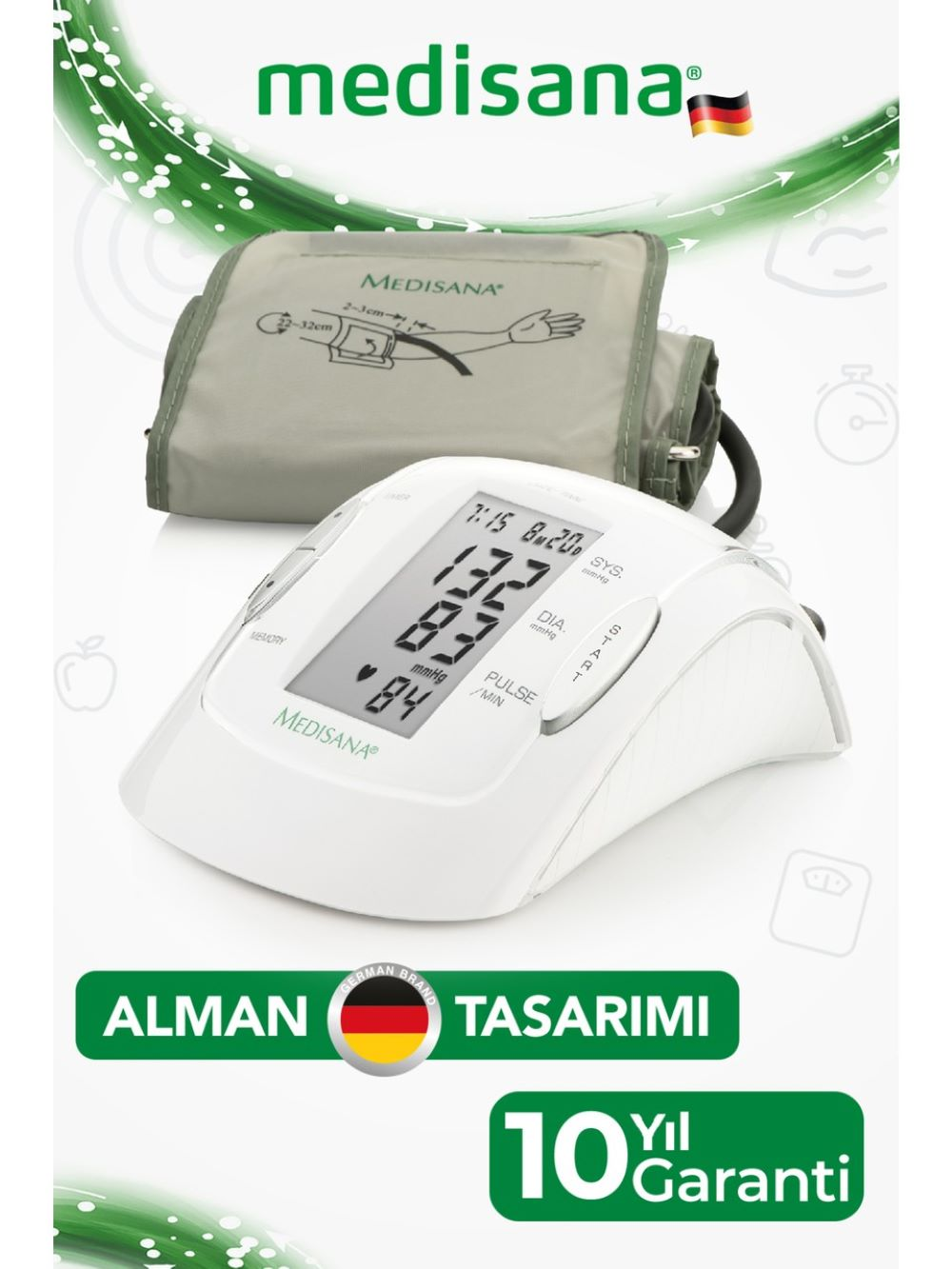 Medisana tansiyon aleti, manşet ve dijital ekranlı. Alman markası.