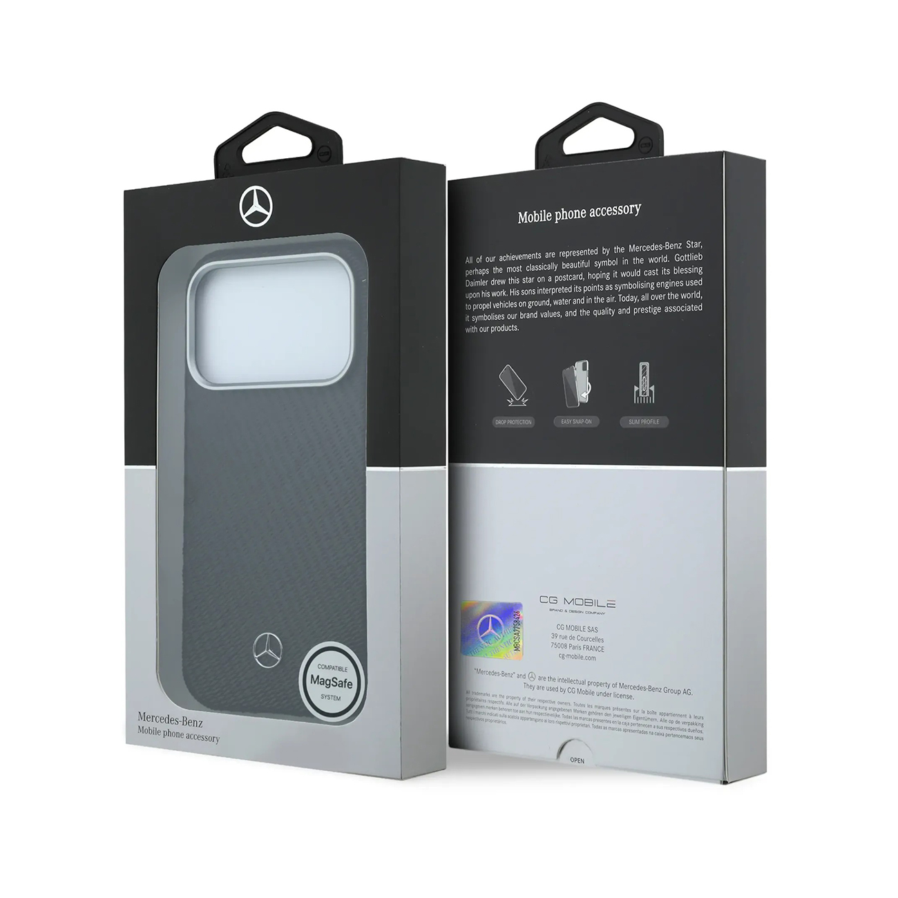 Embalaje para funda de teléfono Mercedes-Benz compatible con MagSafe.