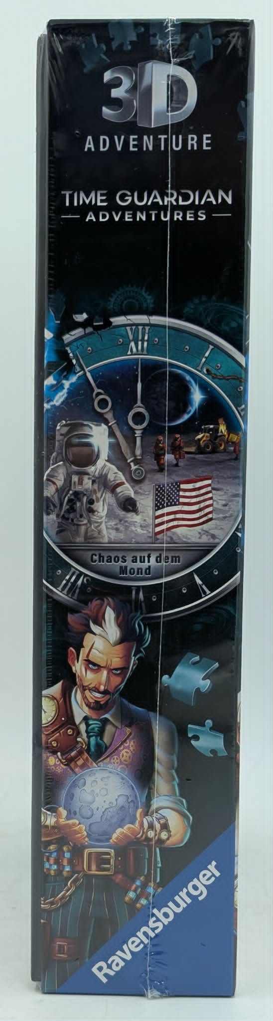 3D Abenteuer "Time Guardian Adventures" Puzzlebox mit Astronaut und Mann im viktorianischen Stil.