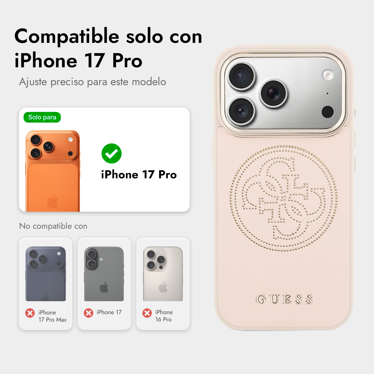 Una funda para iPhone 17 Pro, no compatible con otros modelos.