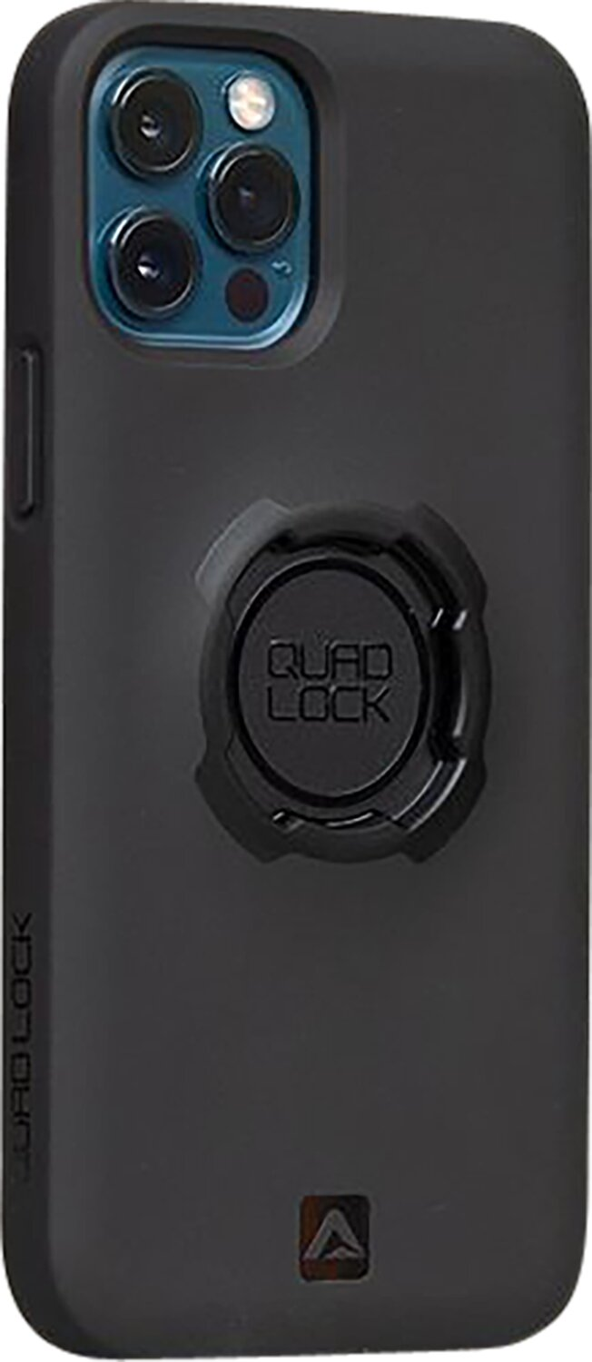 Schwarze Handyhülle mit Quad Lock-Halterung und Kamerainsel.