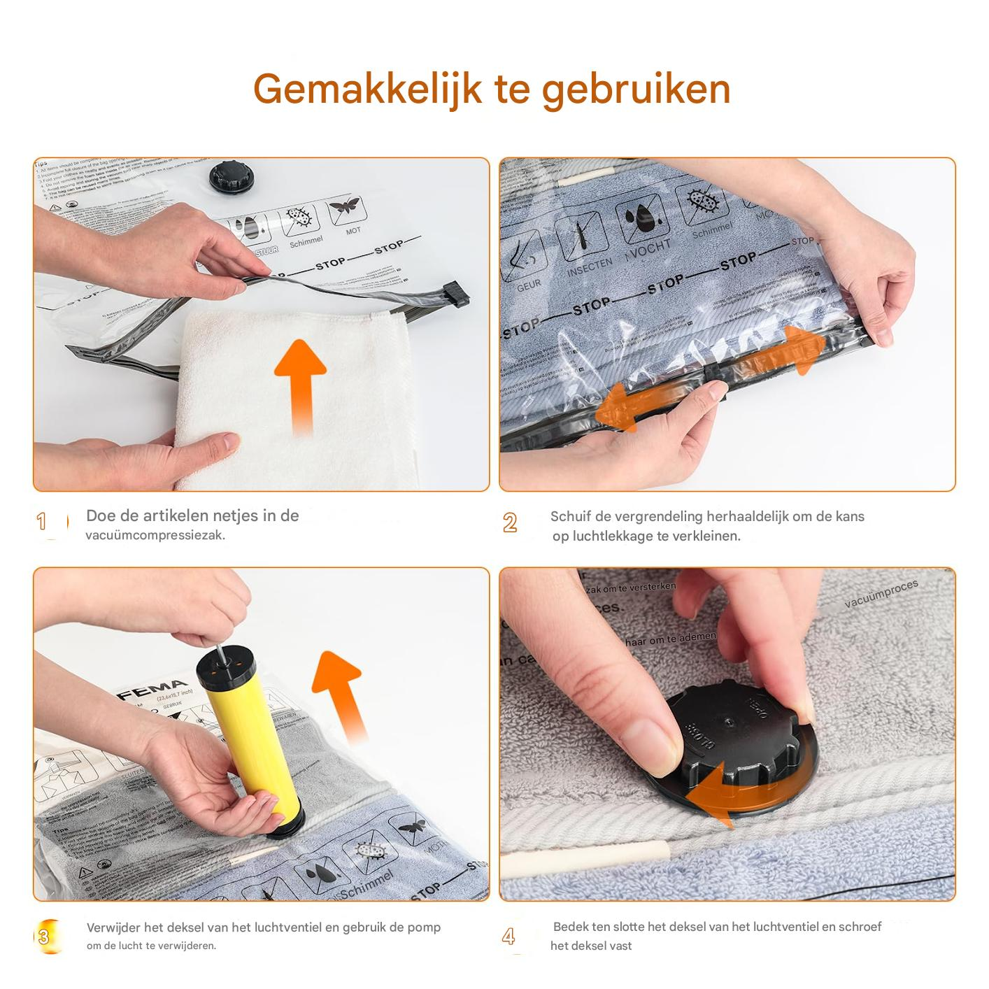 Schritt-für-Schritt-Anleitung zum Vakuumieren von Gegenständen.