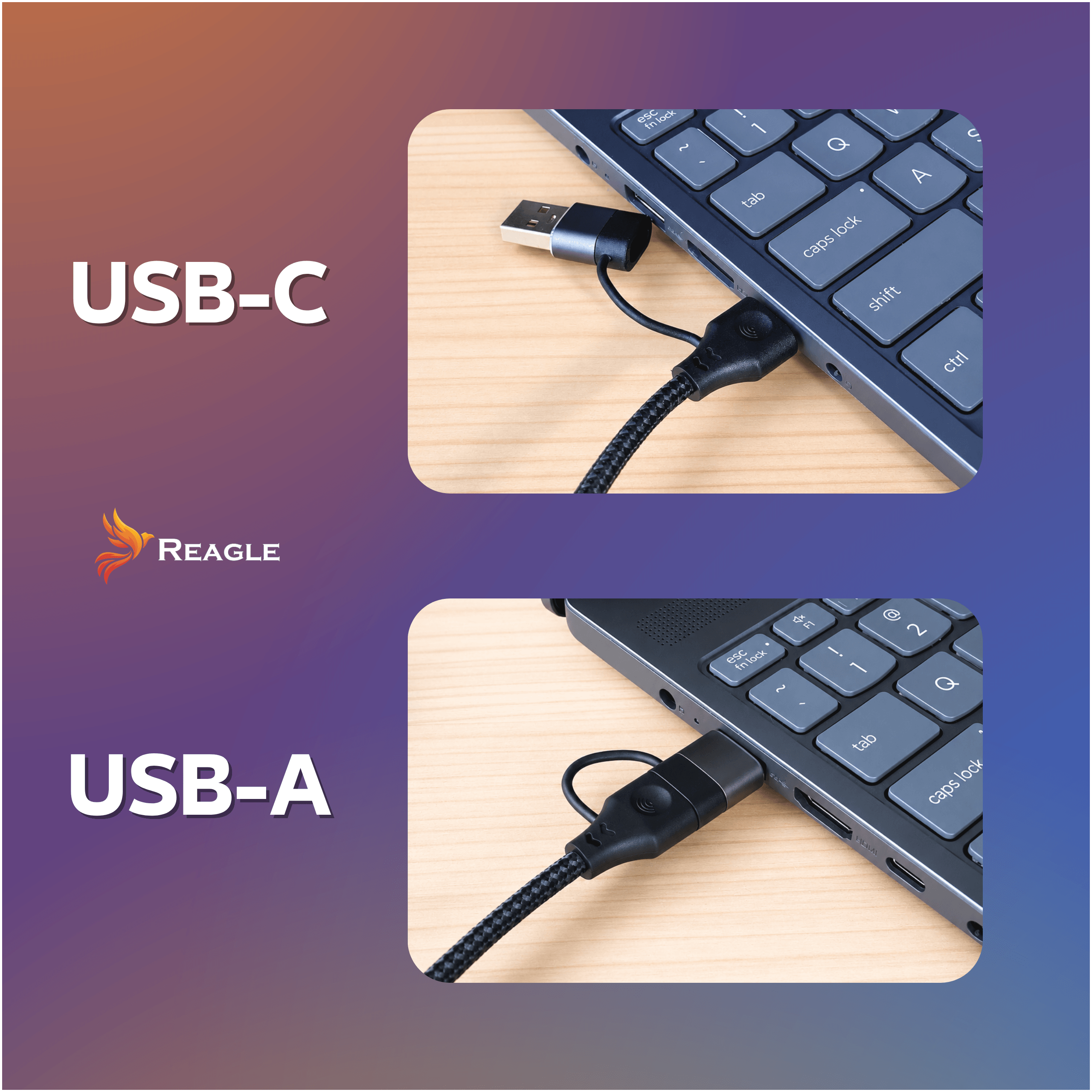 Ein USB-A-Stecker wird in einen Laptop gesteckt. Nahaufnahme.