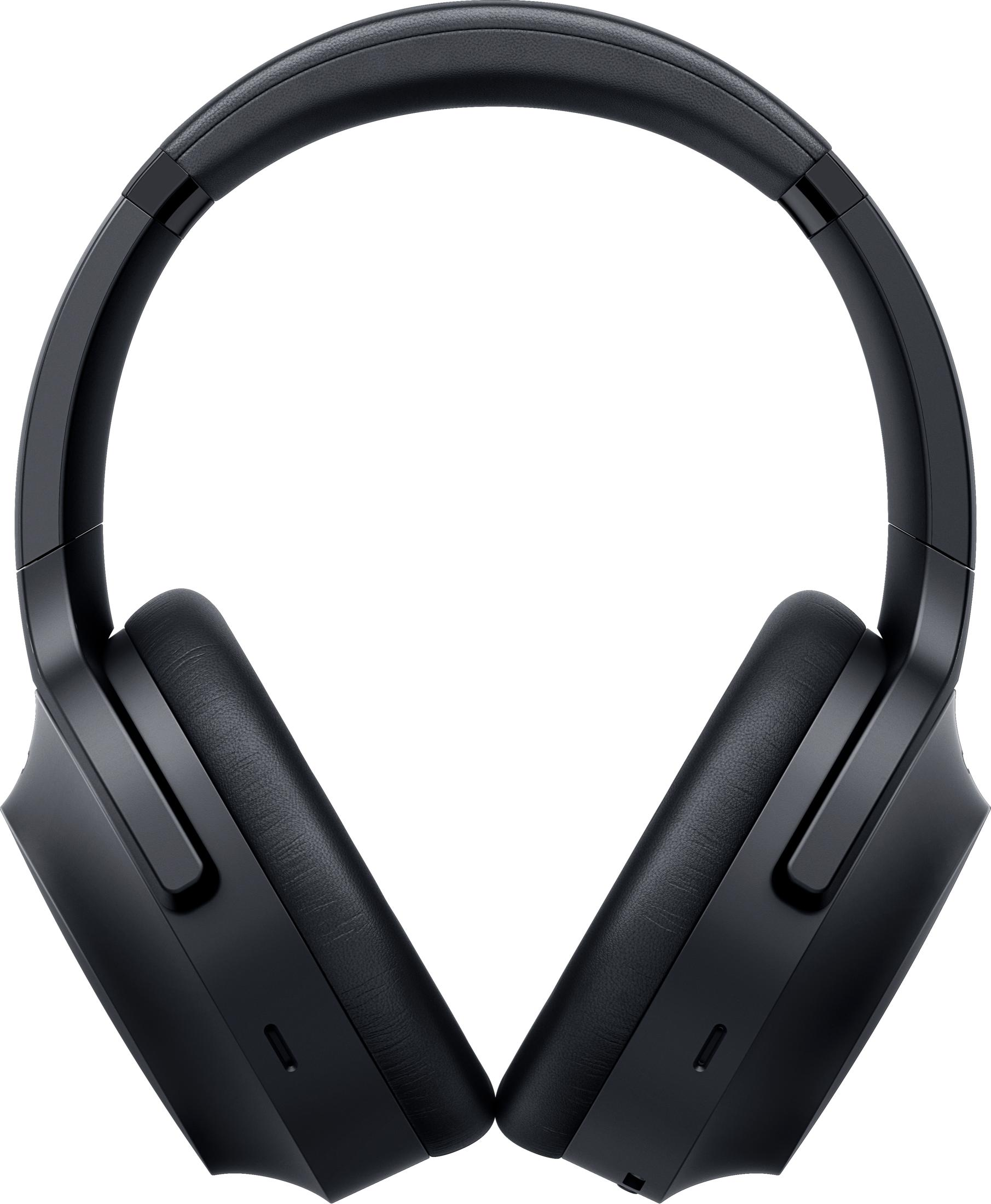 Auriculares negros supraaurales con almohadillas acolchadas y diadema ajustable.