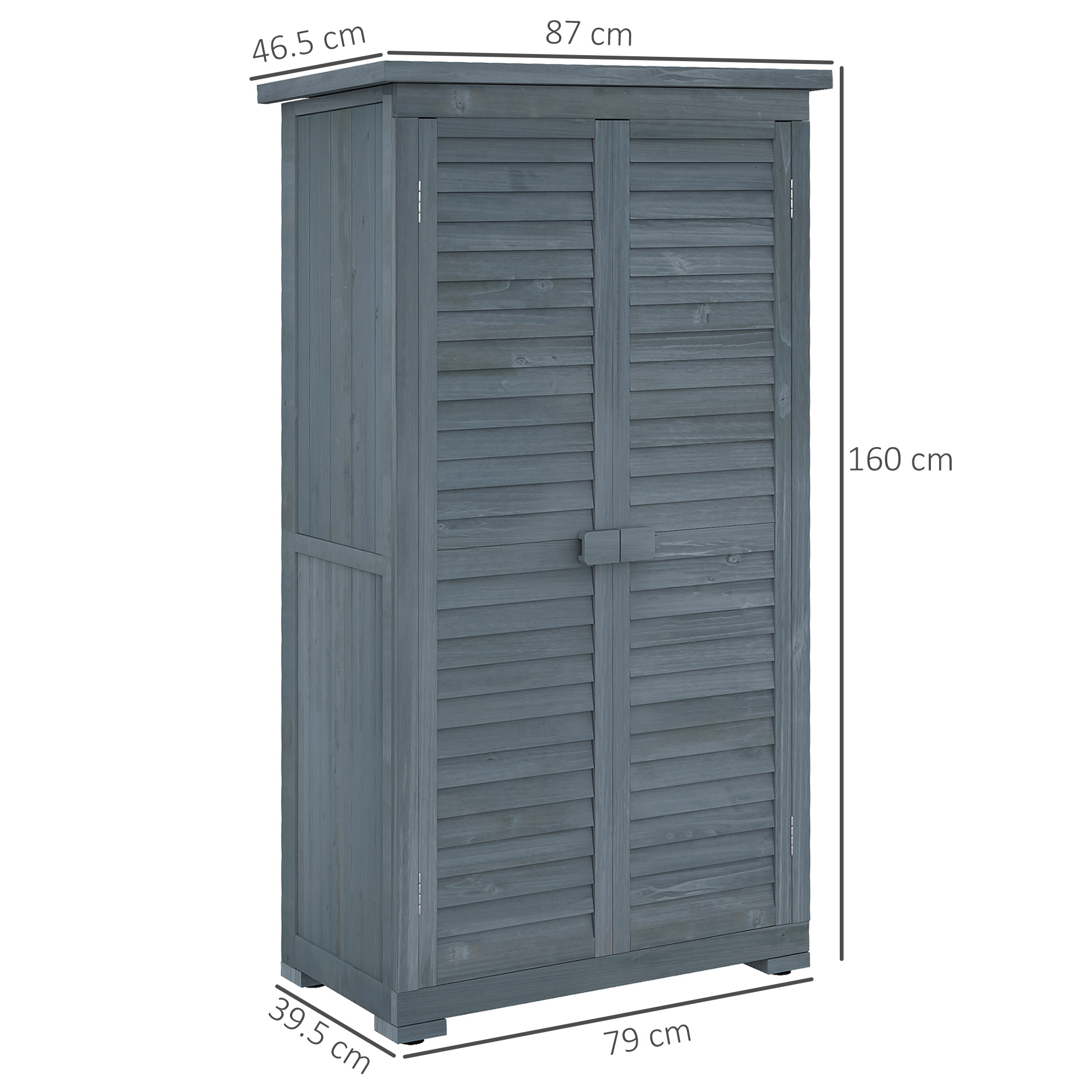 Mobile in legno grigio con doppia porta, dimensioni 87x46,5x160 cm.