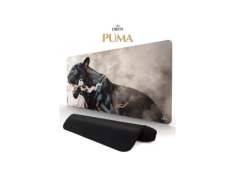 ORYN Primal Puma Edition 70x30 cm 3 mm Kalınlık Gaming Mousepad Siyah