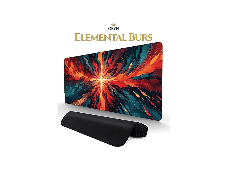 ORYN Abstract Elemental Burst Edition 70x30 cm 3 mm Kalınlık Gaming Mousepad Çok Renkli