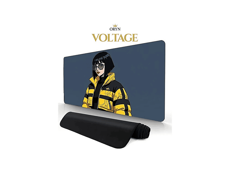 ORYN Aesthetix Voltage Edition 90x40 cm 3 mm Kalınlık Gaming Mousepad Siyah